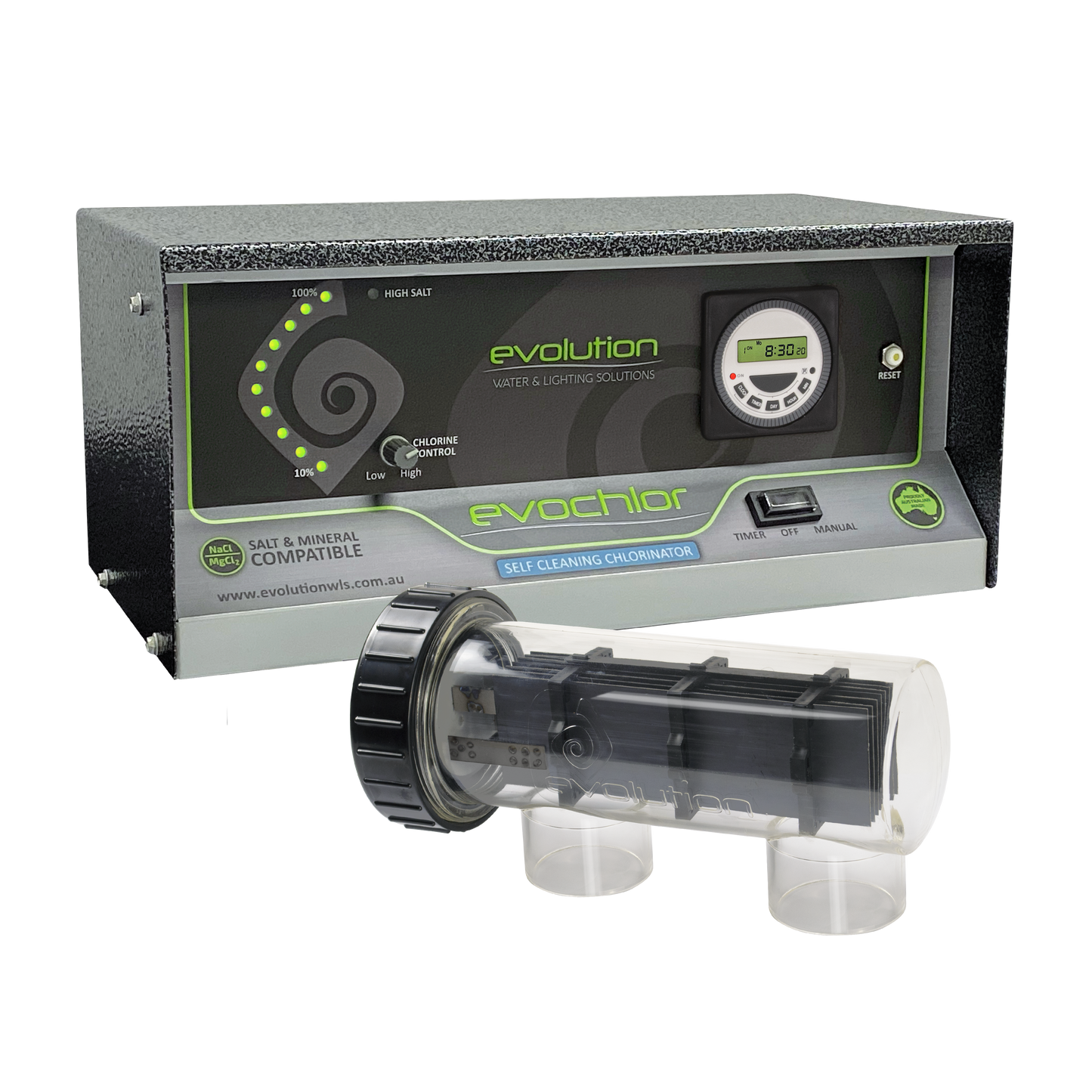 Evochlor Salt Water Chlorinator A25TS including installation - CHR0034